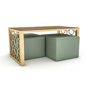 3D classic pouf ce coffee table