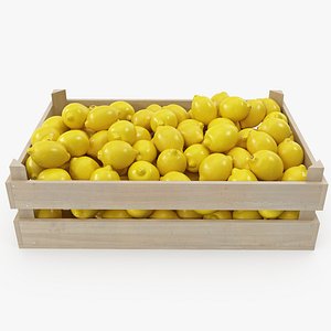 03-04 wooden crate lemons 3D