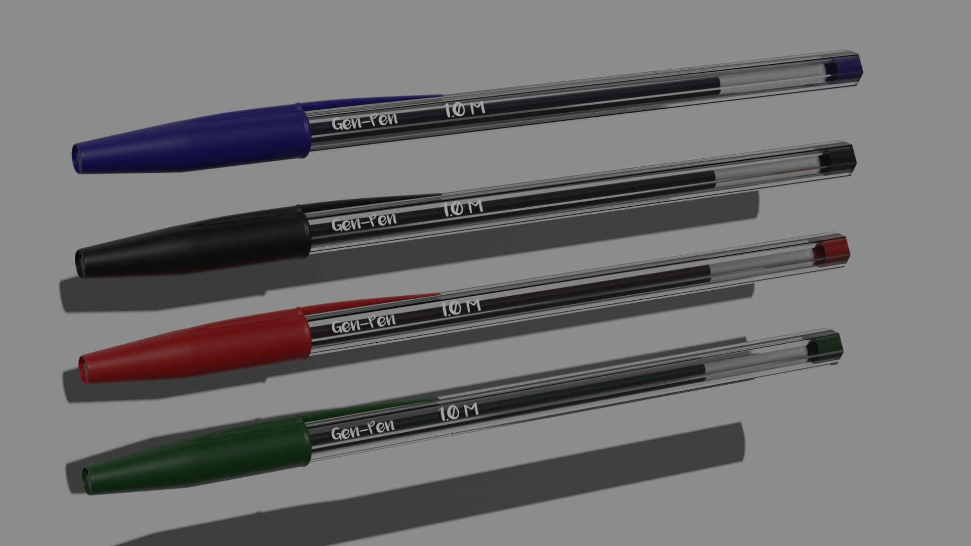 3D Ball Point Pens - 4 Colours - TurboSquid 1999575