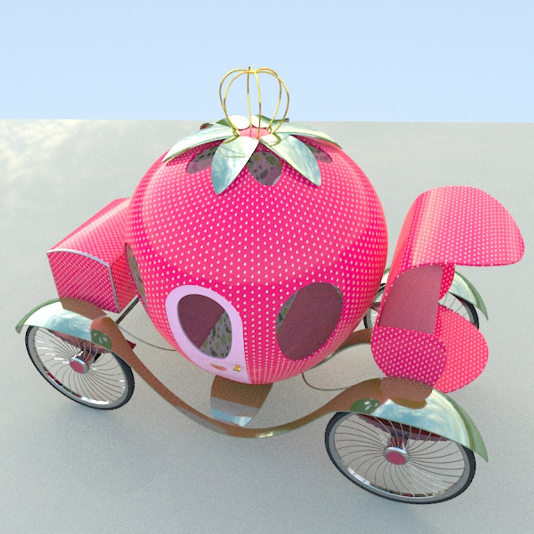 Strawberry cart 3D model - TurboSquid 1537785