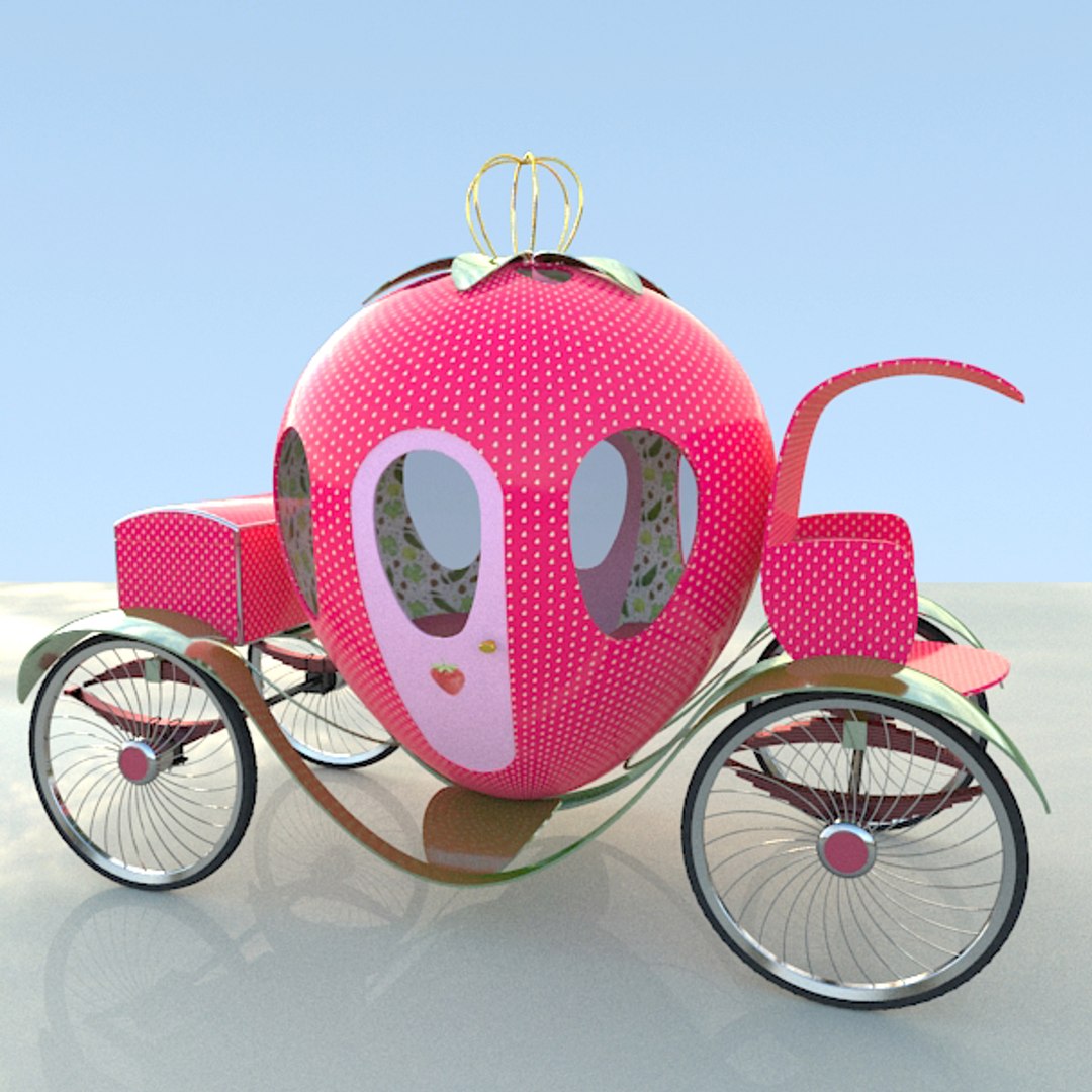 Strawberry cart 3D model - TurboSquid 1537785