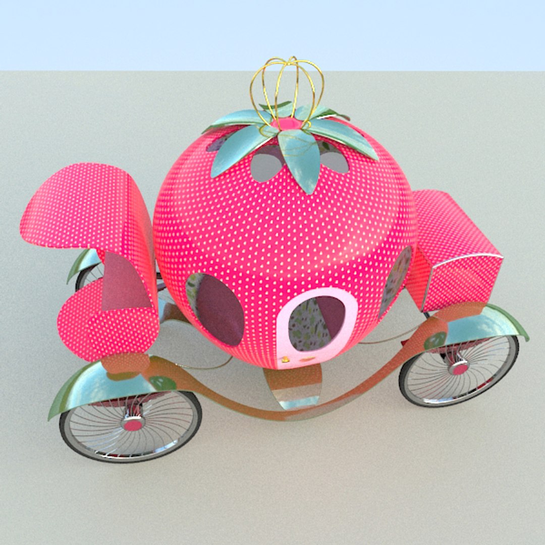 Strawberry cart 3D model - TurboSquid 1537785