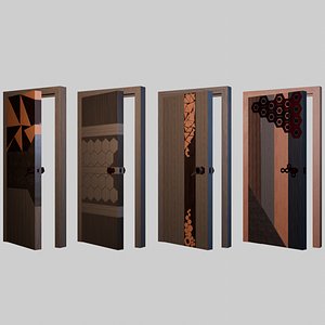 3D Modern elegant doors 4 pack