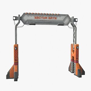 Sci Fi Road Sign Frame v1 3D model
