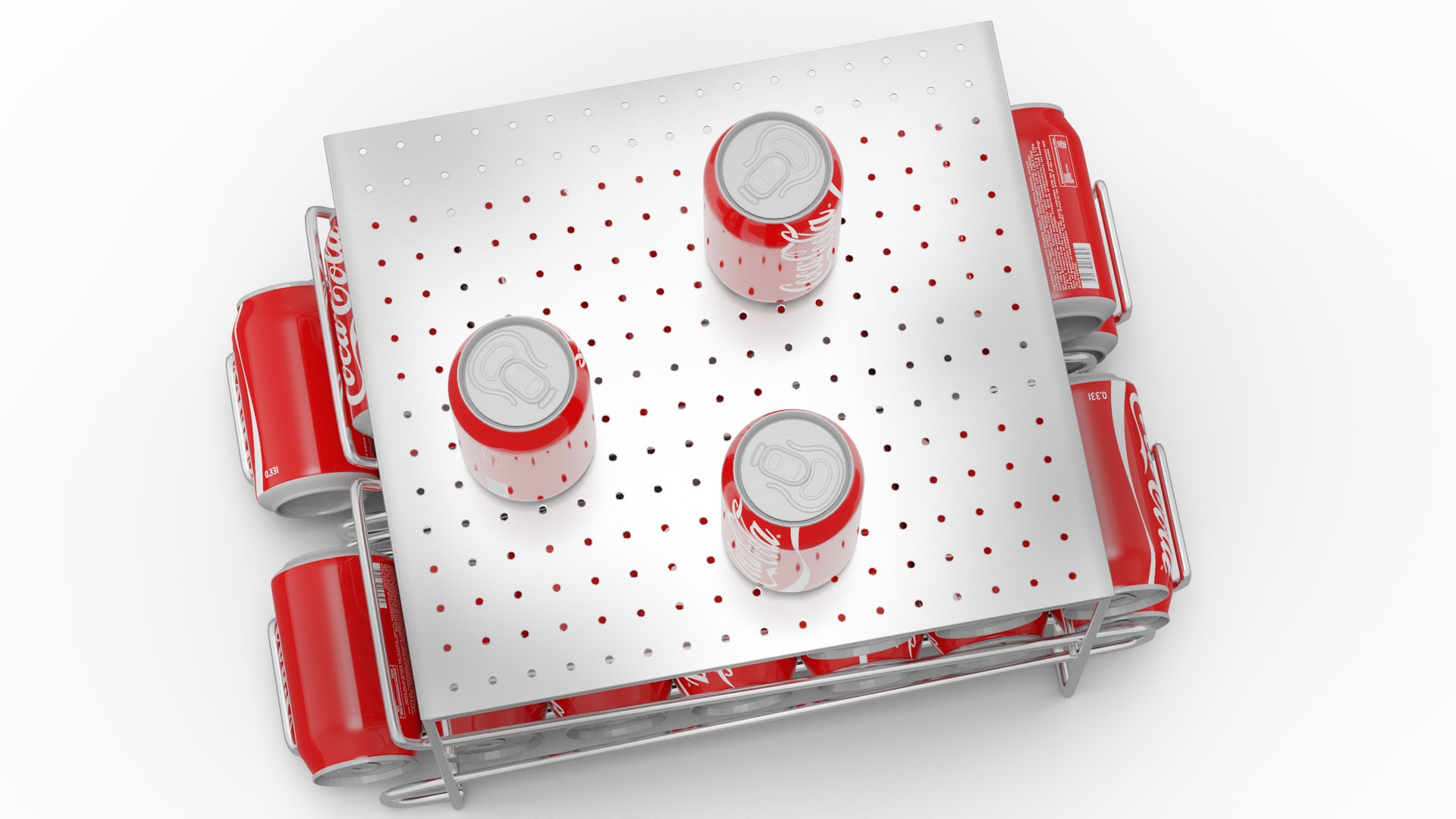 2 Tier Can Rack Organizer Chrome With Cola Cans 3D Model - TurboSquid ...