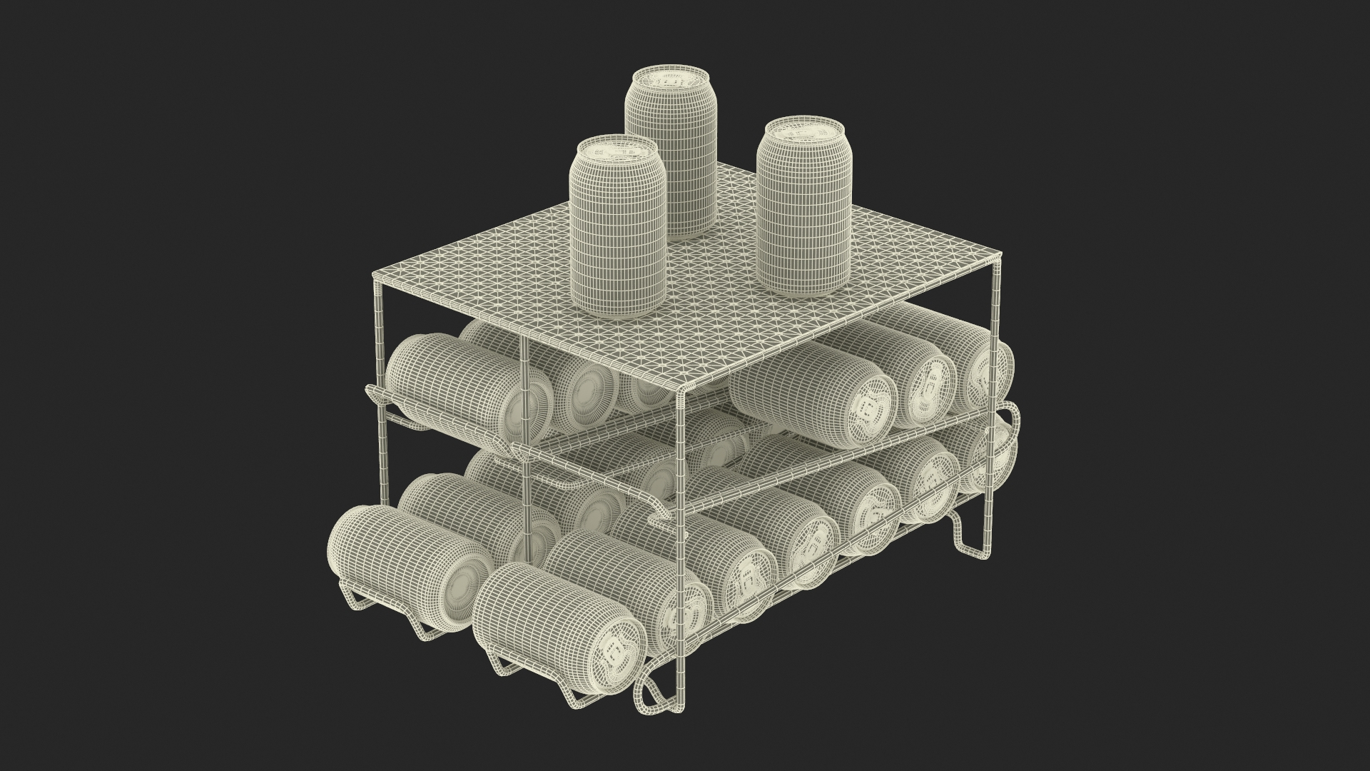 2 Tier Can Rack Organizer Chrome With Cola Cans 3D Model - TurboSquid ...