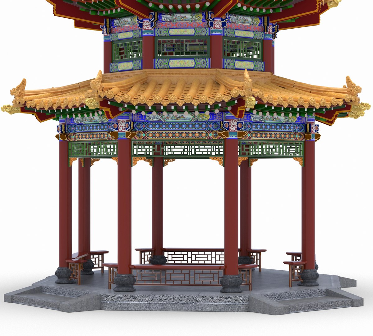 Octagonal Pavilion 3D Model - TurboSquid 2448614