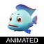 Blue Tilapia animated fish low poly toon