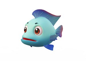 blue tilapia fish toon 3D model