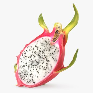 3D Half Dragon Fruit 01