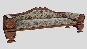 3D Antique Vintage Sofa 3D Model  4K PBR Textures High Detail FBX OBJ 3ds Max