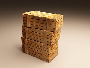 3d model wooden crate