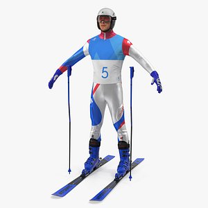 Downhill Olympic Skier 3D Model