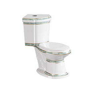 3D Corner Elongated Two Piece Dual Flush Bathroom Toilet model
