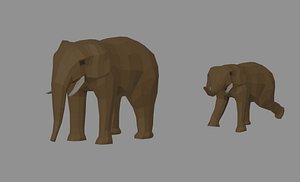 3D Low Poly Elephant