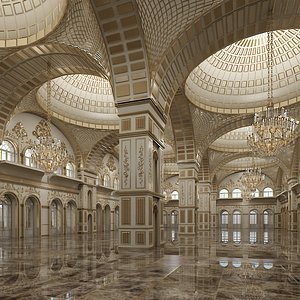 3D classic interior room scene