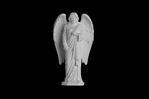 Serene Angel with Wings 3D Printable Statue 3D