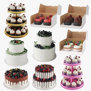 Dessert Table Decor Set 3D model