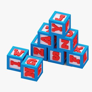3D Voxel Alphabet Blocks Set model