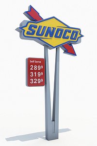 sunoco gas station totem 3d max