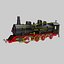 Stilisiertes Spielzeugeisenbahn-3D-Modell