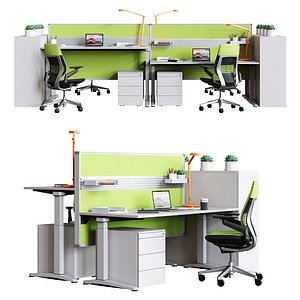 3D steelcase ology - office table