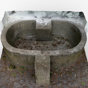 Old Historic Stone Fountain Basin - Scan 3D model