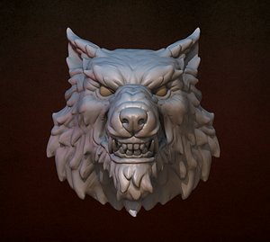 Wolf head (ready to 3D print)