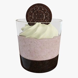 3D Dessert glass with oreo