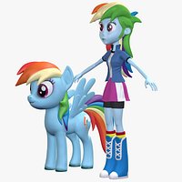 Human Rainbow Dash EG Character And Pony Collection 8K