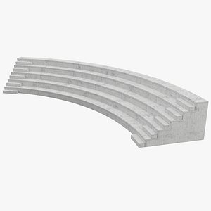Curved Concrete Bleacher model