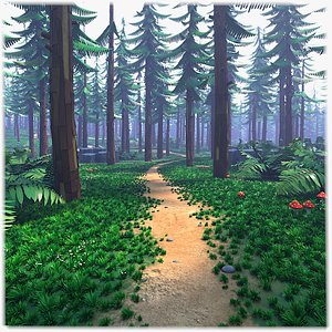 Cartoon Forest Scene