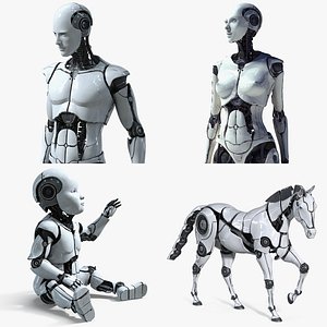 Cyborg Family Pack – Humans + Robot Horse