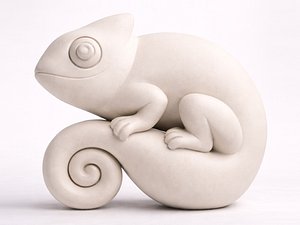 Minimalist chameleon sculpture - 3D Print model