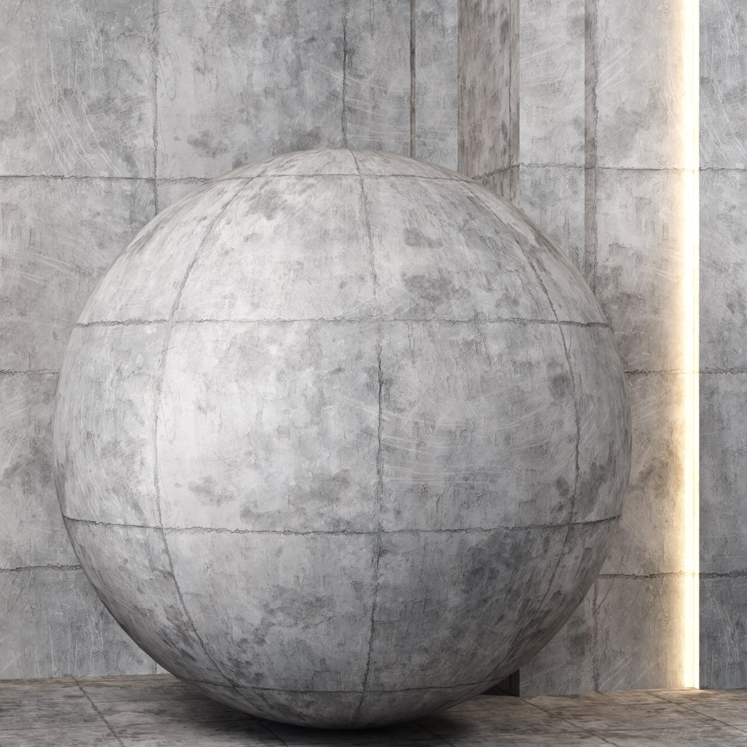 Aged Concrete Wall Panels - 4K Seamless PBR Material 3D Model ...