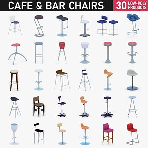 cafe restaurant bar chairs 3D