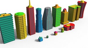 3d model cartoon building