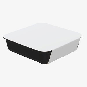 Plastic food container box tray with label mockup 15