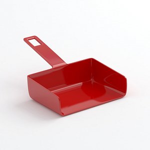 Red Flat Plastic DustPan 3D model