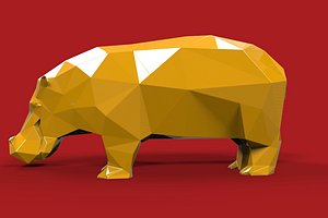 Hippo Hippopotamus low poly