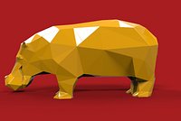 Hippo Hippopotamus low poly
