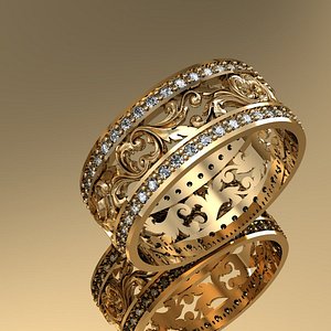fashion wedding ring gems model