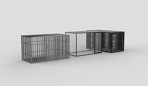 metal cage set 3D model 3D model