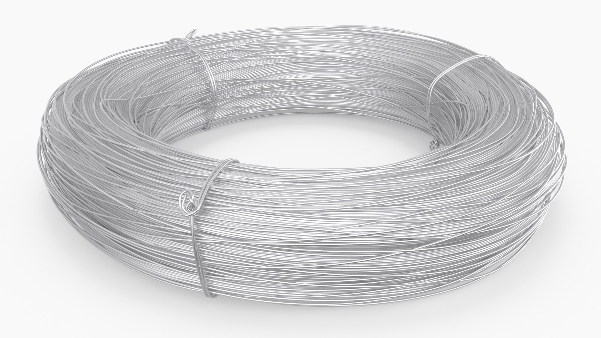 Aluminium Wire Coil 3D model preview