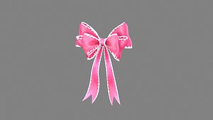 cartoon pink bow tie Low-poly 3D model
