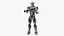 Futuristic Combat Robot with Assault Rifle