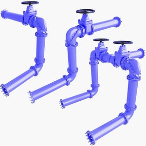3D Sewage Drainage Pump Pipes for Pumping Stations v18 model