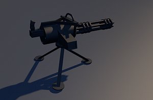 3d model gattling gun