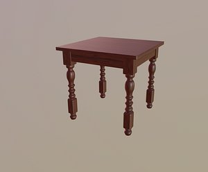 3D red table model