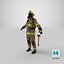 3D Mens Firefighter Uniform model